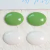 Estilo Coreano Sencillo y Versátil Color Puro Ovalado Resina Medio Píldora Parche Aretes DIY Aretes para Mujer Accesorios para Funda de Teléfono Móvil Material