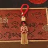 Llavero amuleto Pixiu de latón rojo aceite diseño original, colgante de cordón de llave tejido a mano, accesorio para llave de coche