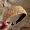 Faixa de cabeça de lã tricotada estilo coreano para o início do outono, com aba larga, para lavar o rosto, tiara de cabelo de copa alta, novo acessório de cabelo para uso externo para mulheres