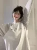 Camiseta de Manga Larga con Cuello Redondo Chic, Estampado de Estrellas Versátil y Colorido Estilo Coreano para Mujer, Top Casual Holgado con Empalme de Color Contrastante Ins