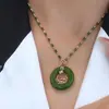 Punto Belleza Cintura Jade Imitación Elegante Moda Collar Personalidad Todo-partido Colgante Explosión de Tiktok Cadena de Lana de Lujo Ligero para Mujeres