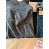 Suéter de Tricô com Gola Reversível para Mulheres, Coleção Primavera e Outono/Inverno, Camada Base Slim-Fit que Marca a Cintura, Estilo Doce e Picante, Blusa de Manga Longa