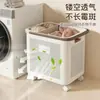 Cesta de Lavandería para el Hogar, Cesta de Almacenamiento para Ropa Sucia, Alta Apariencia, Baño, Cuarto de Ducha, Divisor, Portaropa Móvil, Cesta de Lavado