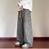 Pantalones de Tie-Dye Estilo Urbano para Hombre Otoño Nuevo Versátil Rectos Sueltos Modernos de Pierna Ancha Largos Estilo Perezoso Pantalones Deportivos de Chándal