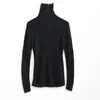 [No se aceptan devoluciones ni cambios en artículos con descuento] Suéter de punto de lana sin costuras de cuello alto para Otoño/Invierno, corte ajustado, que realza la figura y perfecto como capa base