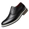 Sapatos Masculinos Brogue de Couro Esculpido Estilo Novo Transfronteiriço, Sapatos Formais de Negócios, Sapatos de Couro Versáteis para Uso Diário Casual 27037