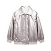 Venta al por mayor Otoño 2026 Nuevo Estilo Europeo y Americano Ropa para Mujer Color Sólido Cuello Alto Chaqueta Holgada 7566