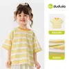 Ropa Infantil Dudu Camiseta de Manga Corta para Niños 2026 Verano Nuevo Estilo Top para Niños Verano Delgado Ropa para Niñas Moderna