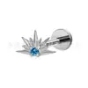 Jiangtitanium F136 Aleación de Titanio Joyería Cabeza Corona Espina Incrustada con Circonita G23 Aleación de Titanio Cuerpo Joyería para Piercing Pendientes