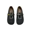 Sapatos Peludos de Lã Versáteis Estilo Coreano Retrô para Mulheres 2026 Primavera Nova Moda Velcro Planos Sapatos Mary Jane
