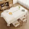 Mantel de estilo minimalista, impermeable, a prueba de aceite, lavable, resistente al calor, lujo ligero, sensación de alta gama, uso en el hogar, mantel rectangular para mesa de café