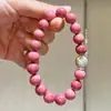 Pulsera de Plata 925 Diseño Retro 10 mm Alta Calidad Madera de Secoya Natural Piedra Rosa Pulsera