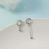Pendientes de Círculo con Baño de Plata 925 para Mujer, Elegantes Pendientes Geométricos de Nicho con Diamantes, Pendientes Asimétricos