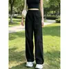 Pantalones Anchos de Secado Rápido Azul Marino para Mujer, Verano 2026 Delgados de Cintura Alta Deportivos Casuales de Pierna Recta Versátiles de Moda para Mujer