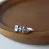 Anillo de Mahjong Personalizado de Moda Estilo Chino para Mujer, Anillo Retro de Moda para Dedo Medio Rojo, Anillo Ajustable Estilo Hip-Hop Étnico