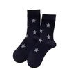 Calcetines estilo coreano otoño e invierno nuevos productos europeos calcetines de tubo medio de estrella de cinco puntas calcetines de tubo medio ins personalidad tendencia de moda calcetines para mujer