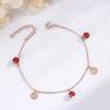 Nuevo Pulsera de Plata de Ley 925H con Letra y Cristal de Granada Roja Pulsera Creativa Coreana Celebridad de Internet Joyería Pequeña Fresca Versátil