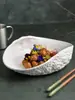 Novo Prato Grande de Sopa de Peixe Cozido de Luxo, Louça de Hotel, Prato de Concha com Padrão de Rocha, Cerâmica Doméstica