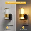 Luz nocturna enchufable GY225 con banda interior acrílica y enchufe giratorio, adecuada para dormitorio con función de sensor