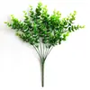 Plantas Verdes Simuladas Populares da Amazon Transfronteiriças com Folhas de Eucalipto de 7 Pontas de Alta Qualidade, Pequenos Buquês, Plantas Aquáticas, Enfeites de Flores Artificiais
