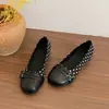 Sapatos Mary Jane Femininos, sapatos fechados elegantes estilo francês, sem salto, com aumento interno de altura, corte baixo, modernos para o trajeto diário, versáteis, design de bolinhas para o outono