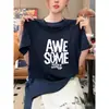 Camiseta Feminina Cinza de Algodão Puro com Gola Redonda e Manga Curta no Ombro Direito 2026 Novo Estilo Fashion e Rejuvenescedor Top Emagrecedor para Primavera e Verão