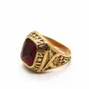 Anillo Retro Europeo y Americano Transfronterizo para Hombre con Piedra Preciosa Anillo Cuadrado de Rubí Dominante Hip-hop Fundido