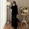 Moda Francesa Estilo Suave Falda de Traje con Borlas Irregulares Otoño e Invierno Nuevo Diseño de Alta Gama Conjunto de Dos Piezas Tejido