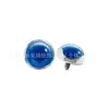 Pendientes de Aleación de Titanio Astmf-136 con Borde Ondulado y Piedra Ojo de Gato Fotosensible Pendientes de Titanio G23 Ojo de Gato Joyería para Piercing Cabeza