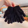 Guantes de Invierno de Dedos Completos Cálidos para Niños Niñas Estudiantes Escritura Lisos Lindos Color Puro Nuevos