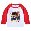 Camiseta de algodón de manga larga para niños de Primavera y Otoño de Bombero Sam, cuello redondo, básica, para niños, camiseta de bebé