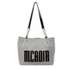 Bolsa Tote de Lona para o Trabalho Feminina Grande Capacidade 2025 Nova Casual Outono e Inverno Mais Fácil de Combinar Bolsa de Ombro Bolsa de Aula para Estudante Universitário