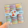 Coloridos pasadores de pelo de pulgar estilo coreano para niños y niñas, lindas diademas, dulces cordones para el pelo de niños, gomas elásticas de alta elasticidad, accesorios para el pelo
