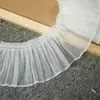 7cm de largura preto branco plissado organza renda lolita punhos de boneca cortina decorativa material diy
