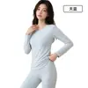 Ropa interior térmica de otoño e invierno para mujer, aceite de camelia de invierno 10A antibacteriano conjunto de capa base de forro polar de doble cara