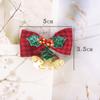Cinta navideña con lazo de campana, cinta roja y verde, decoración navideña, lazo de seda, decoración navideña