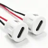 Enchufe Hembra Tipo-C Blanco con Cubierta Antipolvo, Carga Rápida Reversible PD, Puerto de Carga para Coche Impermeable para Exteriores