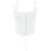 Exportación Transfronteriza Ropa de Mujer 2025 Verano Estilo Europeo y Americano Camisola de Color Puro Decorada con Tiras Traseras Abotonada al Frente Mujer C36737