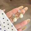 Brincos femininos com zircônia e pérolas, simples e únicos, nicho, brincos e clipes de orelha requintados e modernos, atacado