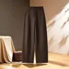 Calças femininas de perna curva, nova coleção outono 2026, modeladoras, de corte solto, pantalona, estilo descontraído, fluidas, de perna reta, calças compridas