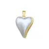 Cobre con Oro Real Corazón de Melocotón Blanco Leche Suave Moda Transfronteriza DIY Joyería Cobre Circonia Colgante Microincrustado
