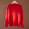 Suéter de Cachemira para Mujer Otoño/Invierno 2026 100% Cachemira Pura Cuello Redondo Cepillado Moderno Versátil Holgado Jersey Top Cálido