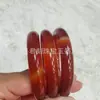 Pulsera de Ágata Roja Brasileña para Mujer, Pulsera Fina y Estrecha de Jade Calcedonia Estilo Étnico Rojo Chino, Regalo de Año Nuevo
