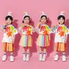 Ropa de Actuación Infantil para Estudiantes de Primaria, Ropa de Actuación de Animación Grupal para Reuniones Deportivas, Uniforme de Jardín de Niños, Ropa de Manga Corta con Dibujos Animados