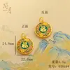Oro Arena Hueco Auspicioso Giratorio Ocho Tesoros Brújulas Colgante para Hombres y Mujeres Joyería Cadena de Lana con Incrustaciones de Diamante Colgante Accesorios DIY