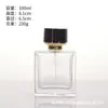 Botella de perfume vacía, botella de recarga cosmética de alta gama, botella de spray tipo pulsador, botella de perfume cuadrada de vidrio con bayoneta
