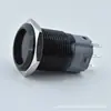 Interruptor de Botão de Pressão Metálico 16mm Cabeça Plana Anel Preto Metal Alumínio Oxidação Anel de Reset com Luz À Prova D'água Tipo Ip65