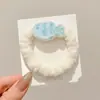 Gomas para el Cabello de Cuadros de Dibujos Animados con Adorno de Encaje, Cuerdas de Cabello de Alta Gama para Coletas, Accesorios para el Cabello al por Mayor