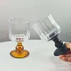 Copas de Vino Vintage con Rayas Verticales, Copas de Pie Alto para Jugos y Bebidas, Copas de Champaña, Copas de Vino con un Ambiente Único