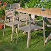 Mesas y Sillas de Plástico Madera para Exteriores Patio Madera Anticorrosión Impermeable Protección Solar Balcón al Aire Libre Muebles de Jardín para Ocio Combinación